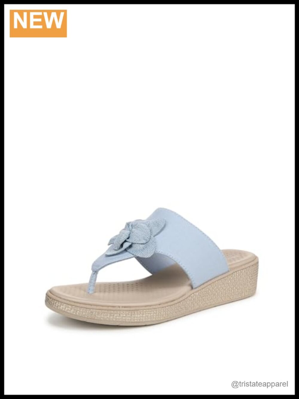 LifeStride Bloom Women's Stretch Linen Wedge Flip Flop Sandals